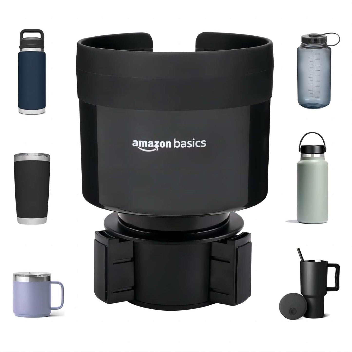 Amazon Basics Cup Holder Adapter for Yeti & Hydro Flask – Black