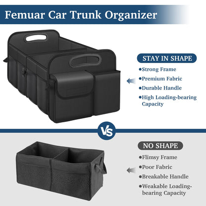 Femuar Waterproof Car Trunk Storage Organizer – Black