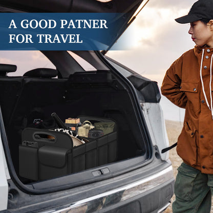 Femuar Waterproof Car Trunk Storage Organizer – Black