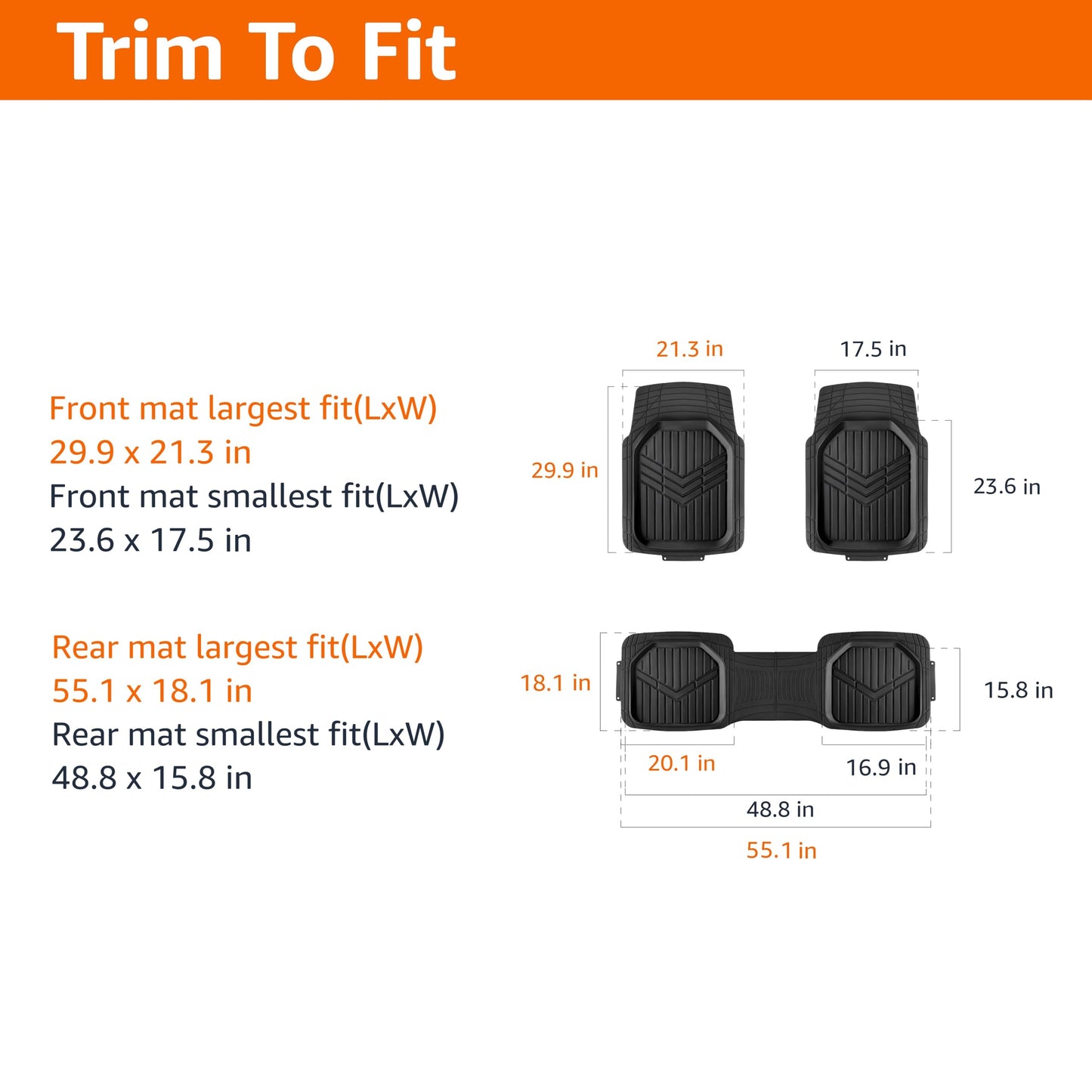 Amazon Basics Universal Fit Car Floor Mats – Black