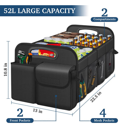 Femuar Waterproof Car Trunk Storage Organizer – Black