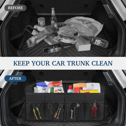 Femuar Waterproof Car Trunk Storage Organizer – Black