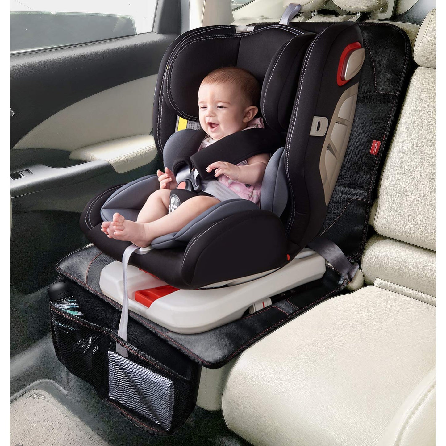 MORROLS Thick Padded Car Seat Protector with Mesh Pockets